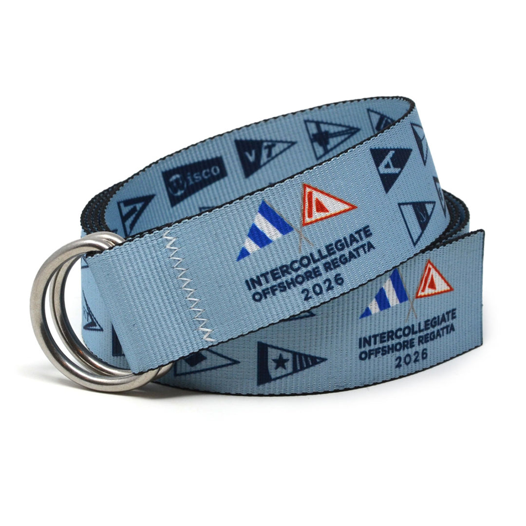 Exclusive Intercollegiate Offshore Regatta Belt. Custom webbing belts.