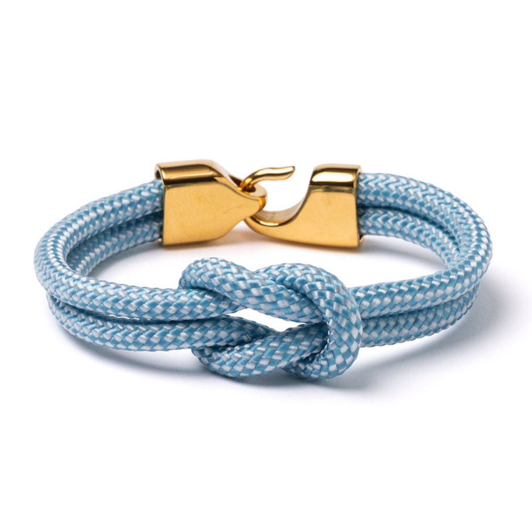 Limited Edition Nantucket Hydrangea blue diamond braid nautical rope bracelet with gold-plated hardware