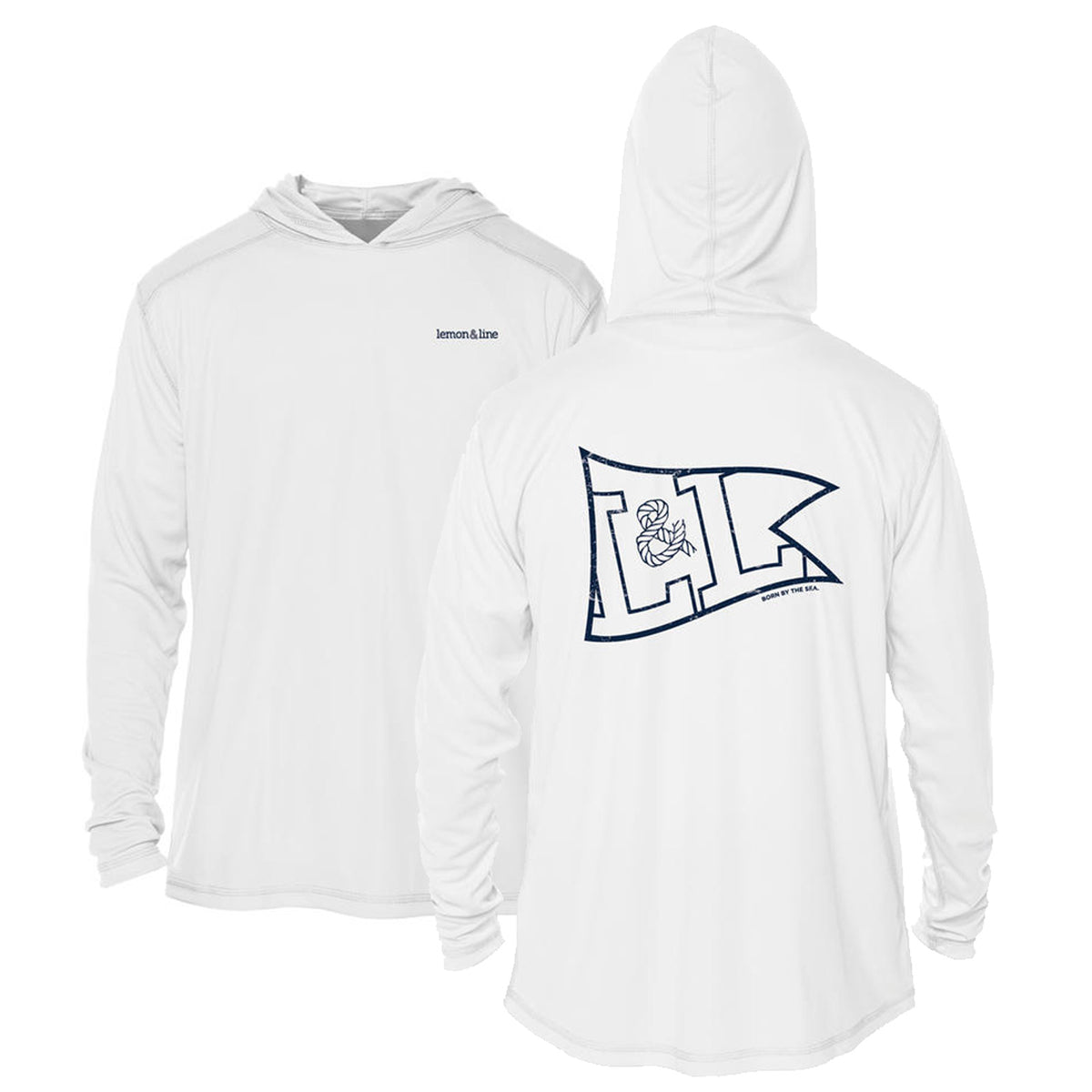 Lemon & Line Youth Harbor Sun Hoodie with UPF 50+ sun protection.
