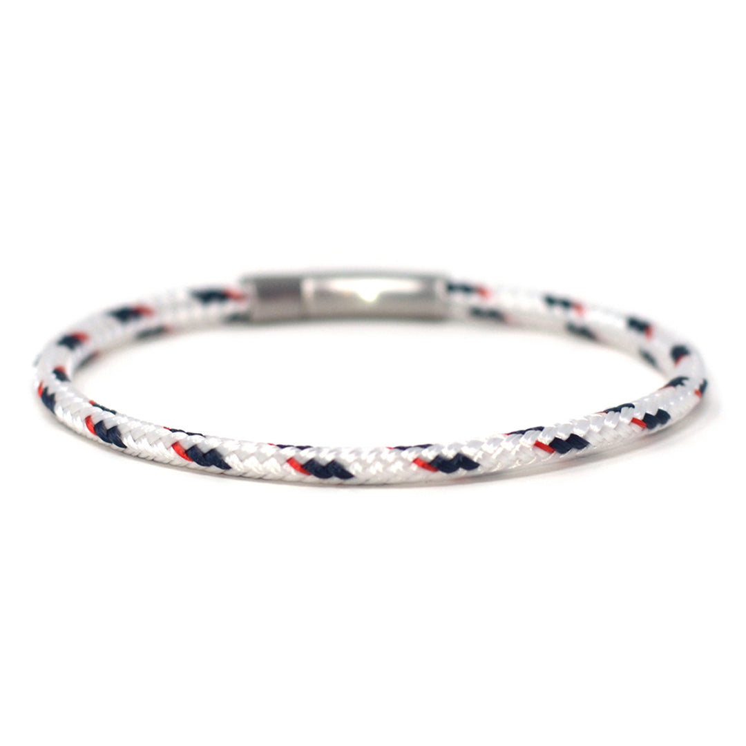 Chatham Salt & Navy nautical rope bracelet with a 316L stainless steel clasp