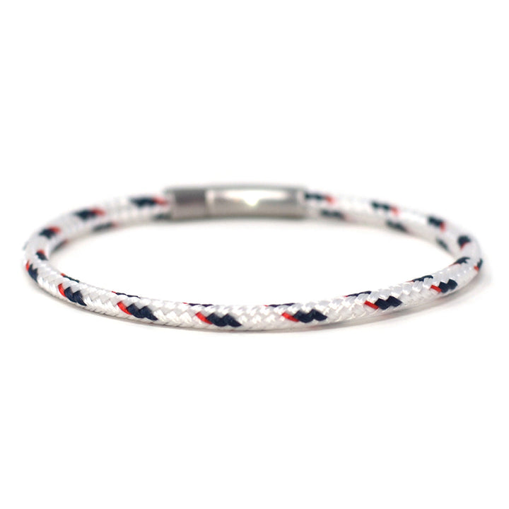 Chatham Salt & Navy nautical rope bracelet with a 316L stainless steel clasp