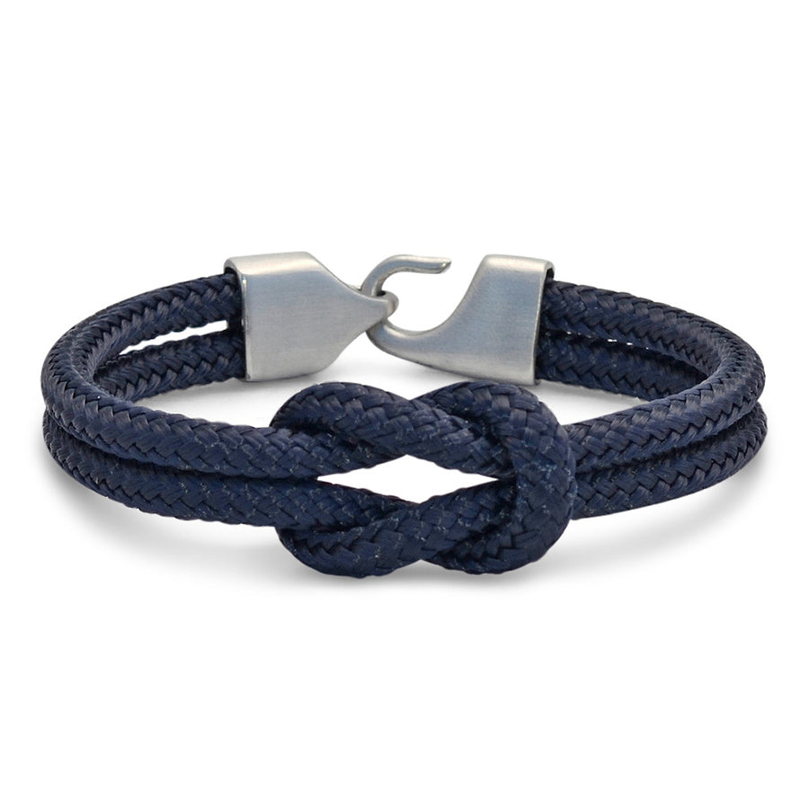 The Newport Collection: Our original navy blue nautical rope bracelet featuring our signature 316L stainless steel clasp and custom USA-made line.