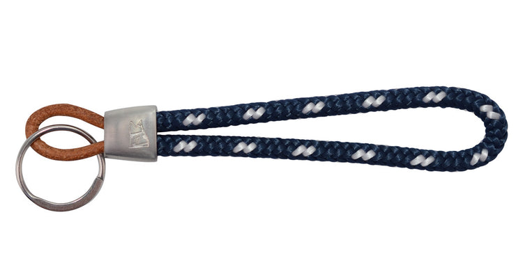 Key Fob: Newport Navy & White
